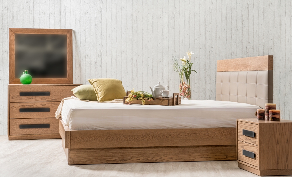 Σετ Κρεβατοκάμαρας Norma φυσικού ξύλου