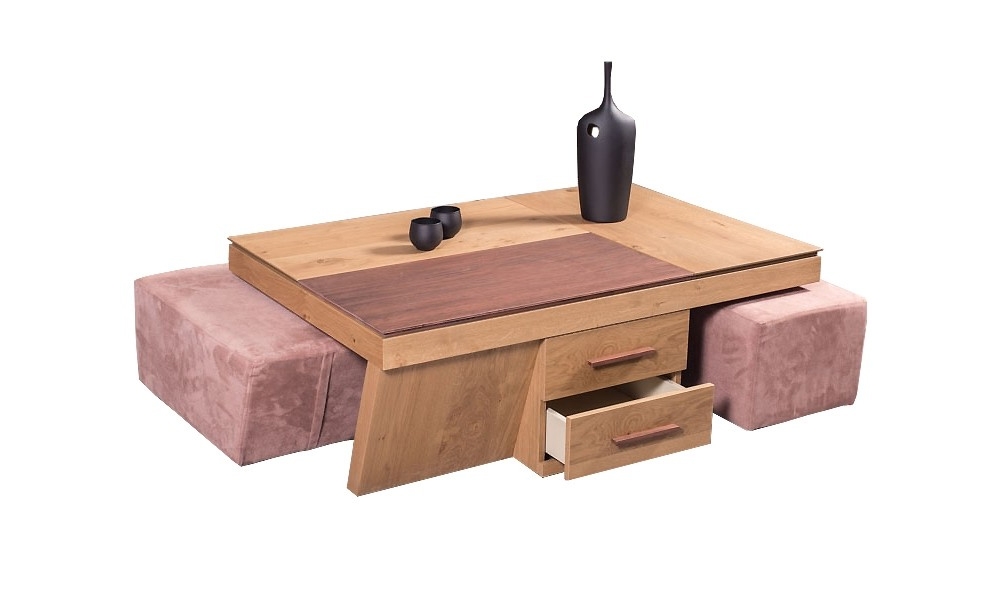 Τραπεζάκι σαλονιού Poly φυσικού ξύλου