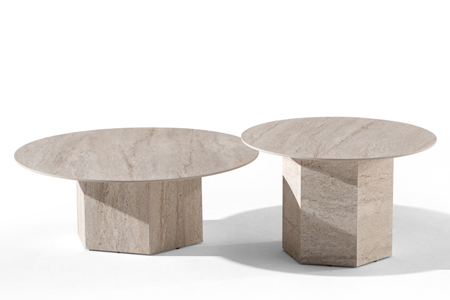 Σετ τραπεζάκια σαλονιού Travertine Look