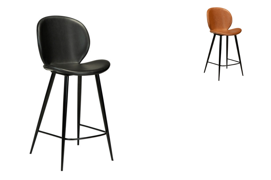 Σκαμπό Τραπεζαρίας Cloud Vintage Black Leather