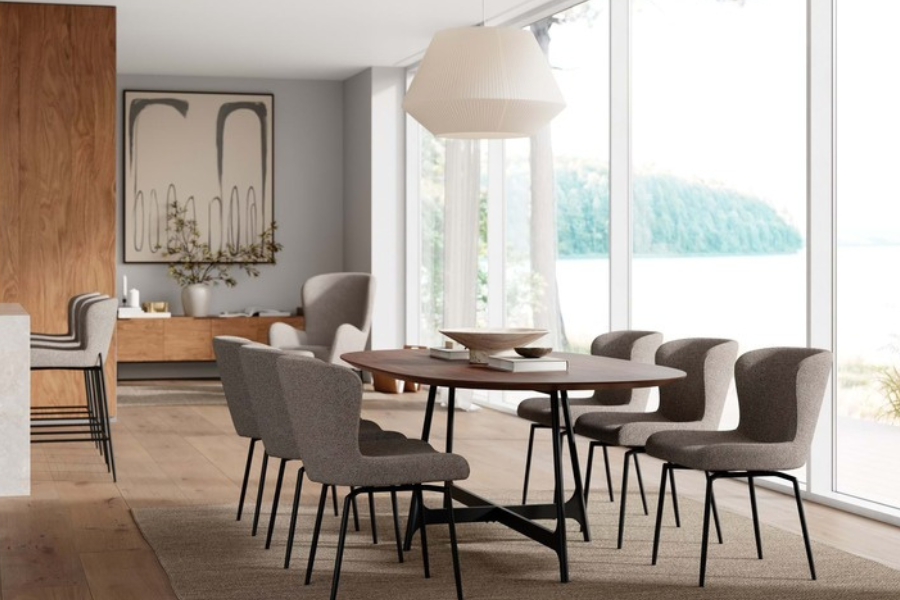 Σετ Τραπεζαρίας GLAM με Καρέκλες Bouclé