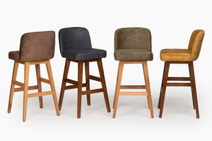 Σκαμπό μπαρ τραπεζαρίας fillet Καφέ STO-0915-00363 Efdeco