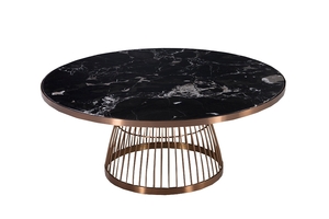 Τραπεζάκι σαλονιού Prato από φυσικό μάρμαρο 100x100x41 cm COF-0962-0076 Efdeco