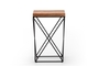 Solid acacia wood side table with metal base NAC-MI-201 Efdeco Image 2