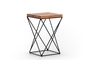 Solid acacia wood side table with metal base NAC-MI-201 Efdeco