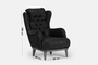 Black Armchair ARM-0186-0051 Efdeco Image 3