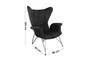 Armchair upholstered in a waterproof, stainless black fabric BHF389-3 Efdeco Image 2