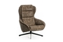 Synthetic leather armchair - Brown LC002-KAFE Efdeco