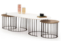 Ripa White Brass Table Set COF-0935-0063 Efdeco