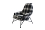 Armchair upholstered in a blue checkered fabric HE435-3-BLUE Efdeco