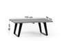 Solid acacia coffee table with burning effect and metal NAC-F18-512-115 Efdeco Image 2
