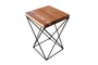 Solid acacia wood side table with metal base NAC-MI-201 Efdeco Image 3