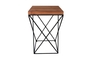 Solid acacia wood side table with metal base NAC-MI-201 Efdeco Image 5