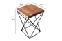 Solid acacia wood side table with metal base NAC-MI-201 Efdeco Image 4