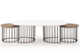 Ripa White Brass Table Set COF-0935-0063 Efdeco Image 2