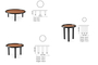 Round Base Black Large Coffee Table COF-0937-0032 Efdeco Image 3