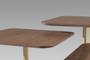 Σετ τραπεζάκια σαλονιού Square Base Walnut SMF-0937-0007 Efdeco Image 2