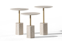 Σετ τραπεζάκια σαλονιού Round Base Traventino SMF-0937-0008 Efdeco Image 2