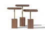 Σετ τραπεζάκια σαλονιού Square Base Walnut SMF-0937-0007 Efdeco Image 6