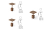 Σετ τραπεζάκια σαλονιού Square Base Walnut SMF-0937-0007 Efdeco Image 4